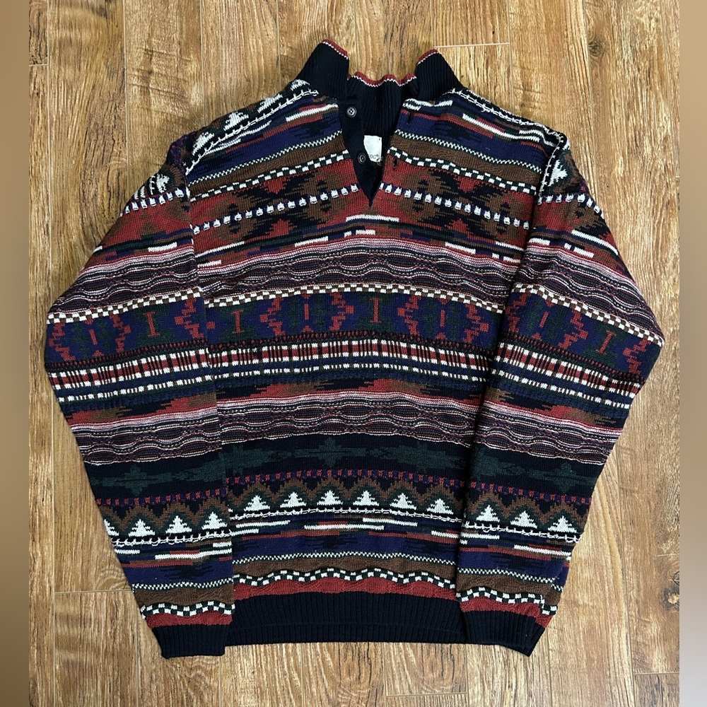 London Fog Men's V-Neck Sweater in Navy, Burgundy and Black